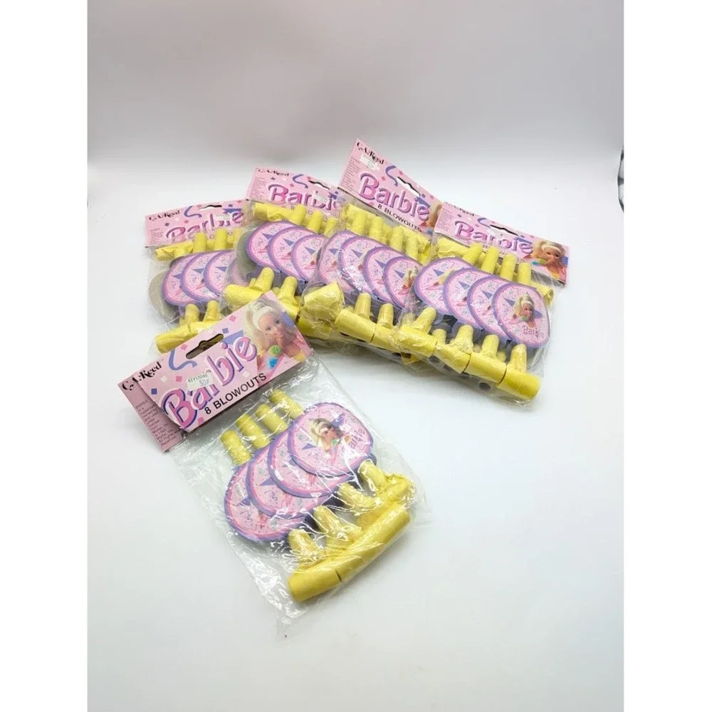 Vintage 1992 Barbie Birthday Party Blowouts Supplies Favors Treat Toy Kids NEW